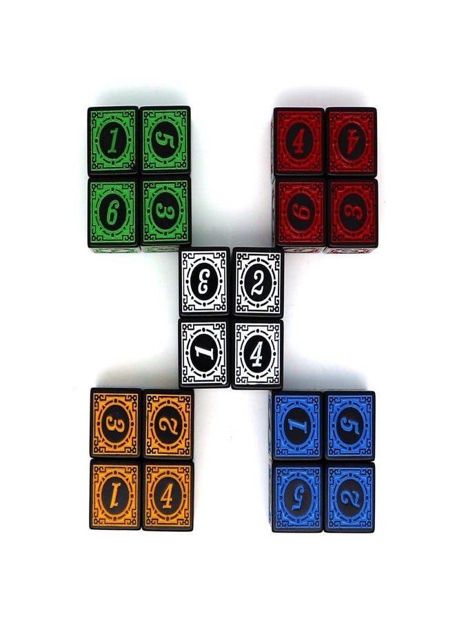 CREEBUY 20 Pcs 16MM Solid 6-Sided D6 Game Dice 4 X 5 Colors D6 Rainbow Dice for Board Games and Teaching Math Dice Set TRPG Card Games Accessories - Image 5